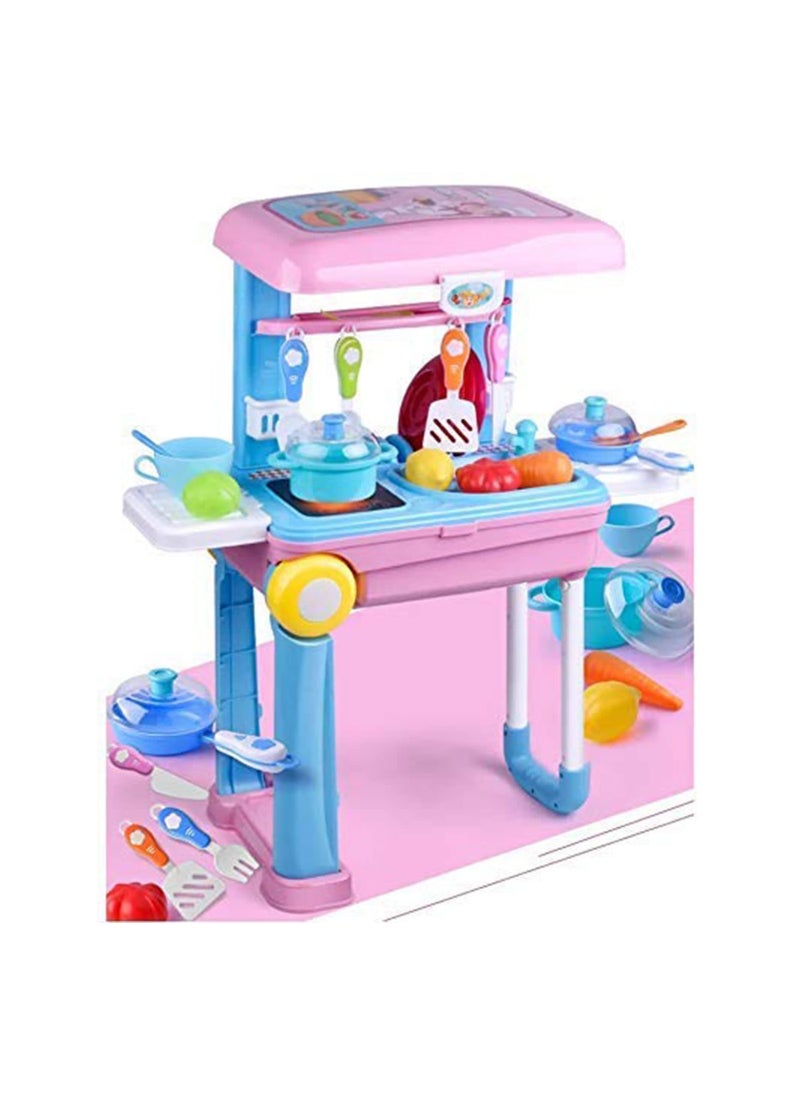 Generic - 2 IN 1 LOL Trolley Case Pretend Play Kitchen Game Girl Kitchen Set Toy for Girls - Image 1