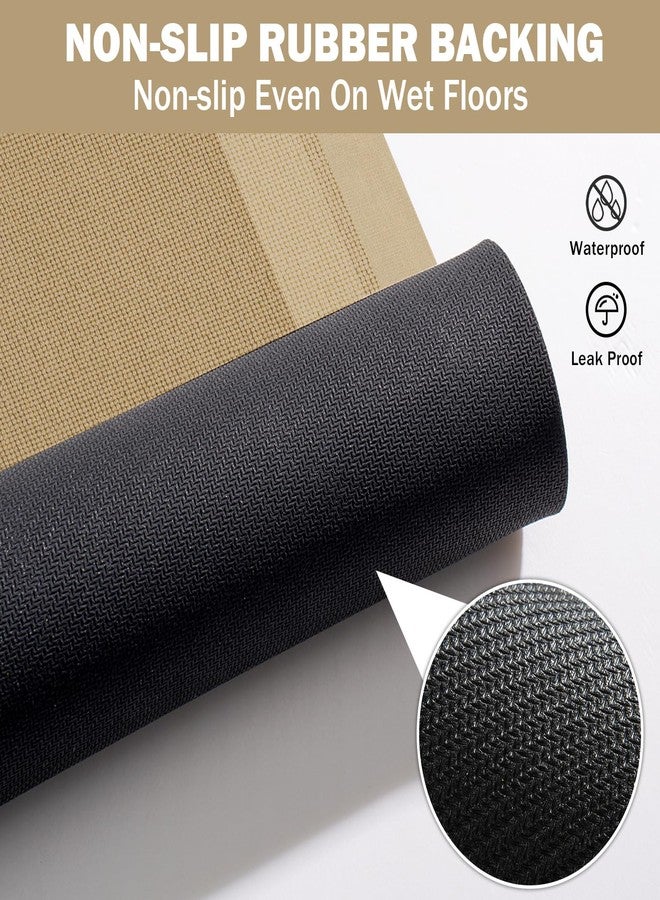 YDKGL Non Slip Bath Mat, Rubber Backing Ultra Thin Bathroom Rugs Fit Under Door Quick Dry Super Absorbent Washable Bath Rug Shower Mat for Bathroom Floor Bathtub Shower Sink, Easy Care Brown 16"x 24" - Image 4