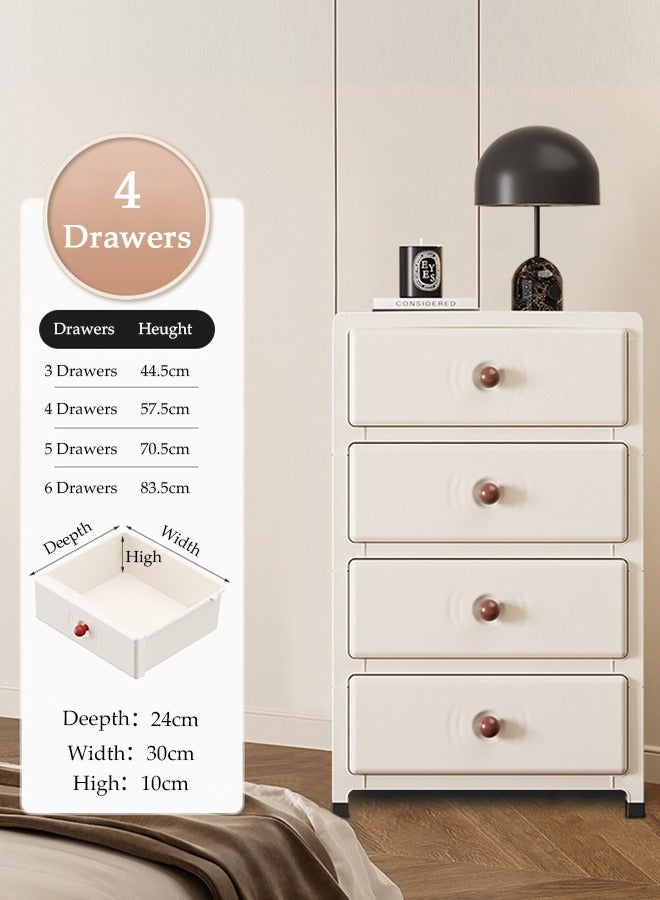 DUNISO Multipurpose Plastic 4-Drawer Storage Cabinet for Kitchen, Bathroom, Bedroom,Kitchen,Living Room,Office,Multifunctional Waterproof Design 4-Tier Vertical Storage Cabinets With Drawers, Slim Narrow Cabine  - Image 1