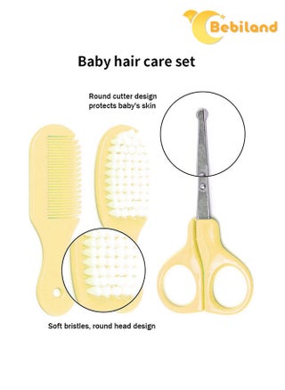 مجموعة عناية الرضع الصحية والتجميلية من 8 قطع، صفراء، محمولة تشمل مقياس حرارة وقلامة أظافر، هدية أساسية كاملة للمولود الجديد للوالدين - view 5