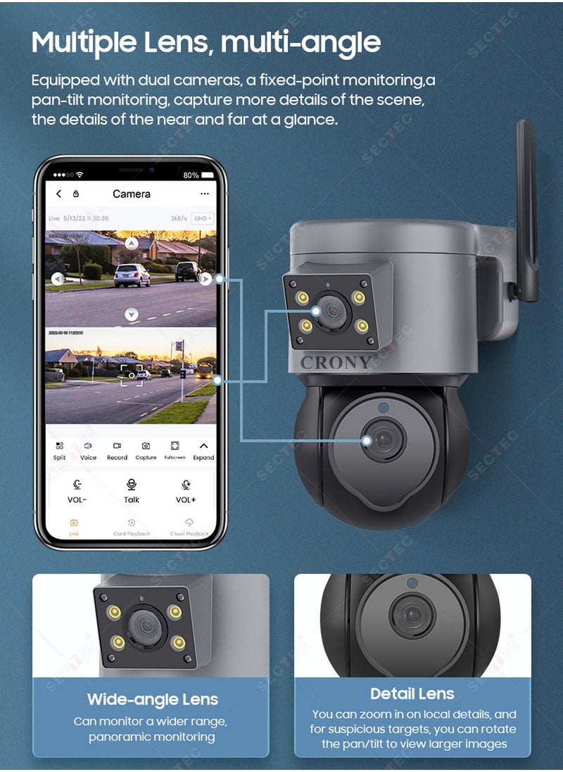 Crony - ST-430-4MP-10X WiFi Dual Linkage PTZ Camera App Network Video Recorde Surveillance Wireless Smart Camera - Image 1