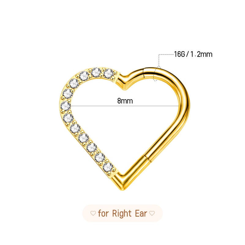 ShineRose Cartilage Daith Earrings For Women Small 14K Gold Plated Hoop Hypoallergenic Helix Piercing Huggie Surgical Steel Diamond Implant Cubic Zirconia Jewelry - Image 5