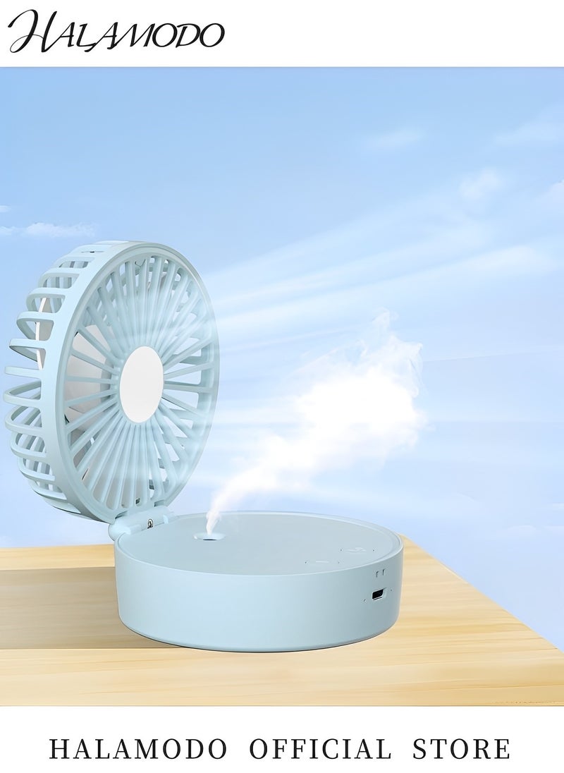 Generic Mini Desk Fan with 3-Speed Wind Speed 3 IN 1 Portable Misting Fan with 7-Color Night Light Small Handheld Fan for Women & Men Quiet Fan for Travel & Outdoor & Home  - Image 2