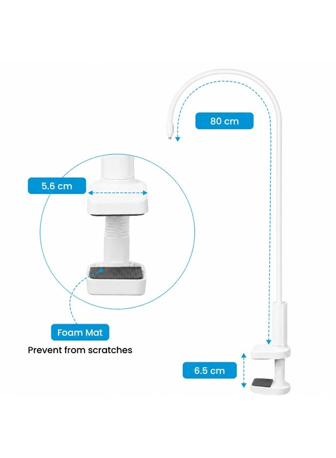 WALALLA Flexible Baby Monitor Holder 80 cm, Universal Camera Mount Compatible with ieGeek, TP-Link and Xiaomi, No Drill Installation Set with 3 Bases and Swivel Head, White - Image 4