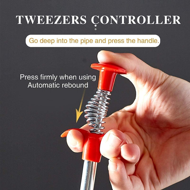 QUALIZA Flexible Grabber Claw Pick Up Reacher Tool with 4 Claws Bendable Hose Pickup Reaching Assist Tool for Litter Pick, Home Sink, Drains, Toilet(90 cm) - Image 2