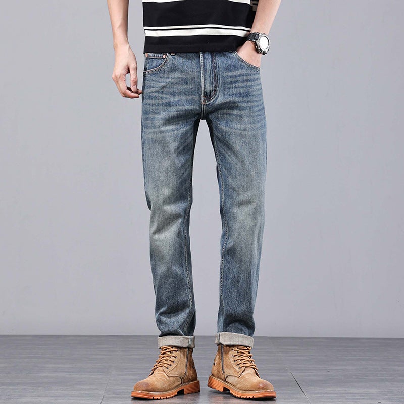 24 Casual Versatile Jeans Collectible Grade Texturized Small Straight Blue Distressed Casual Pants Comfortable Summer Pants - Image 2