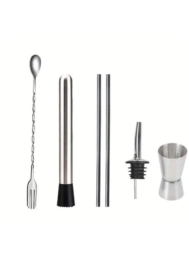 Colorful Stainless Steel 6pcs Set Cocktail Mixing Tool For Lemon Tea Bars Home Parties - Image 4