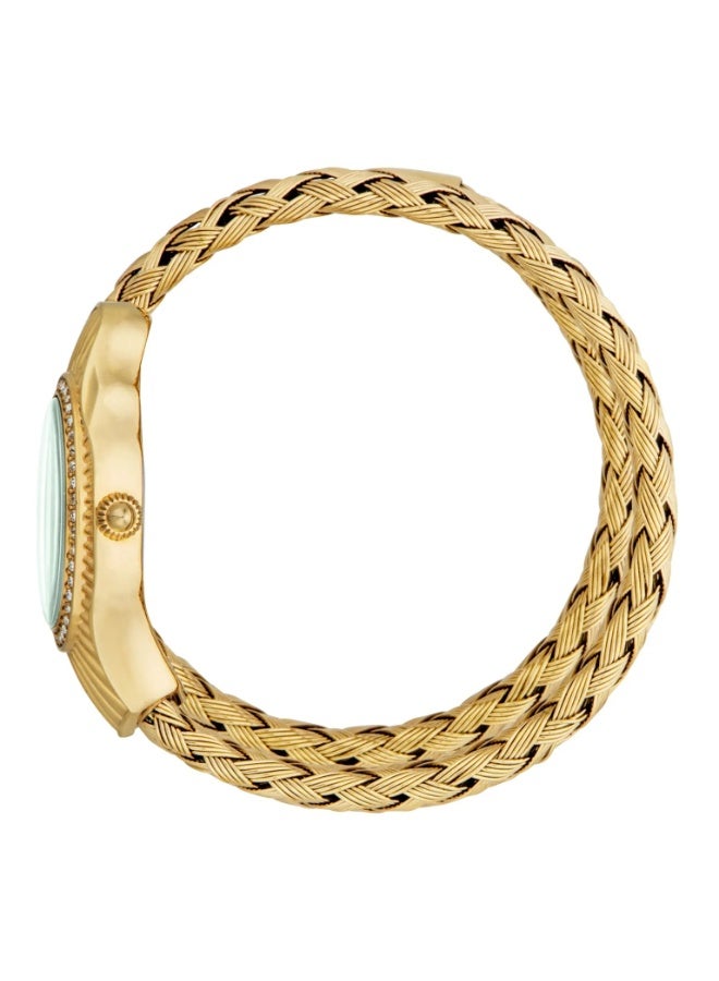 Just Cavalli Signature Snake Twined Yellow Gold Green Women's Watch - Image 4