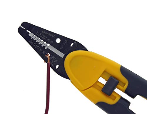 Ideal Industries IDEAL Electrical 45-716 Kinetic Super T-Stripper - 14-24 AWG Solid, 16-26 AWG Stranded, Wire Stripper w/ Thumb Rest, Plier Nose, Slide Lock, Textured Grips - Image 4
