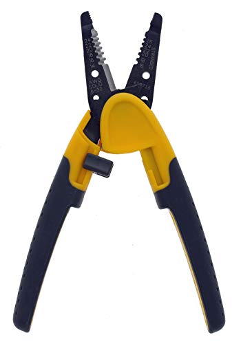 Ideal Industries IDEAL Electrical 45-716 Kinetic Super T-Stripper - 14-24 AWG Solid, 16-26 AWG Stranded, Wire Stripper w/ Thumb Rest, Plier Nose, Slide Lock, Textured Grips - Image 1
