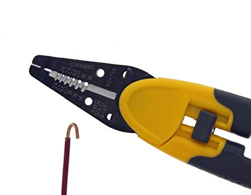 Ideal Industries IDEAL Electrical 45-716 Kinetic Super T-Stripper - 14-24 AWG Solid, 16-26 AWG Stranded, Wire Stripper w/ Thumb Rest, Plier Nose, Slide Lock, Textured Grips - Image 5