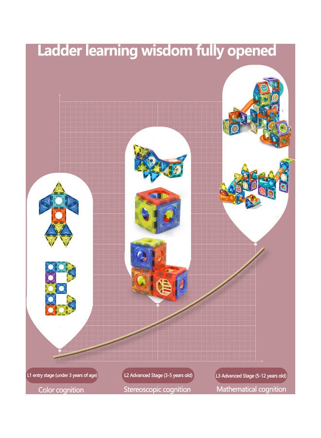 Kidle 42 Piece Set Magnetic Block 3D Building Construction Creativity Beyond Imagination Inspirational Recreational Educational Conventional Magnetic Disc Ball Track - Image 3