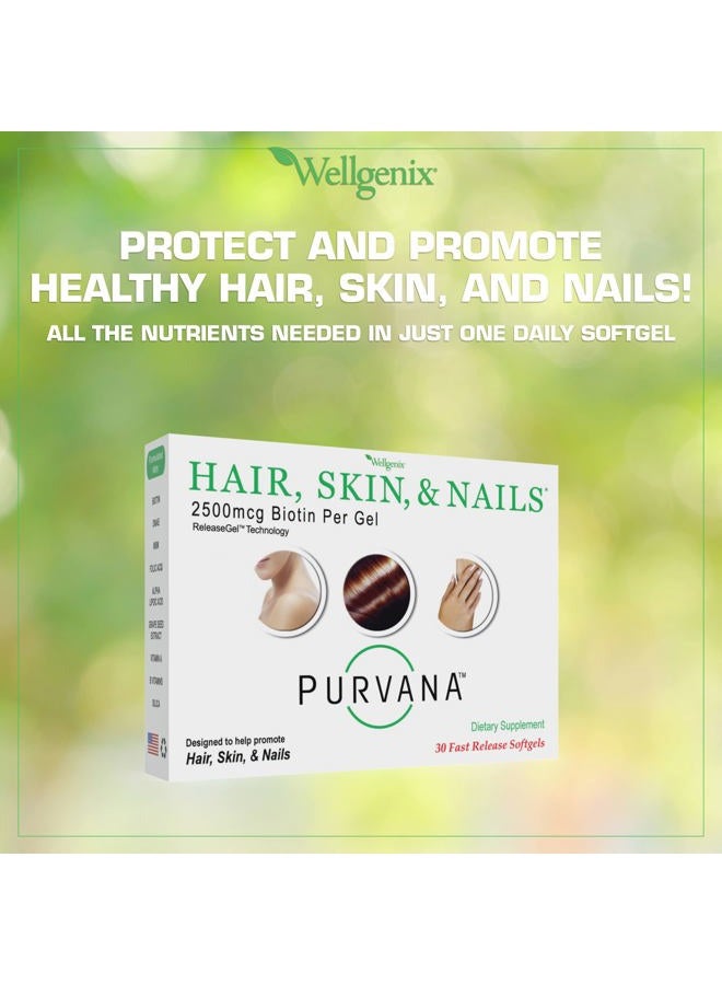 wellgenix فيتامين بروفانا للشعر والبشرة والأظافر - 2500 ميكروغرام بيوتين، حمض الفوليك، DMAE، مستخلص بذور العنب - كبسولات لينة مرة واحدة في اليوم - دعم تساقط الشعر بسبب تكيس المبايض وما بعد الولادة - (30 حبة) - Image 5