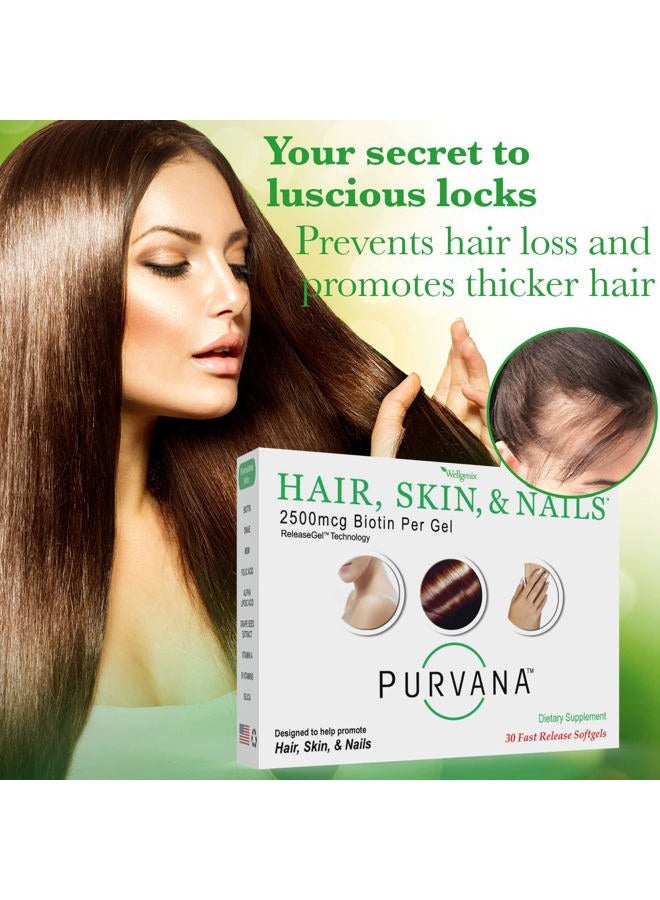 wellgenix فيتامين بروفانا للشعر والبشرة والأظافر - 2500 ميكروغرام بيوتين، حمض الفوليك، DMAE، مستخلص بذور العنب - كبسولات لينة مرة واحدة في اليوم - دعم تساقط الشعر بسبب تكيس المبايض وما بعد الولادة - (30 حبة) - Image 4