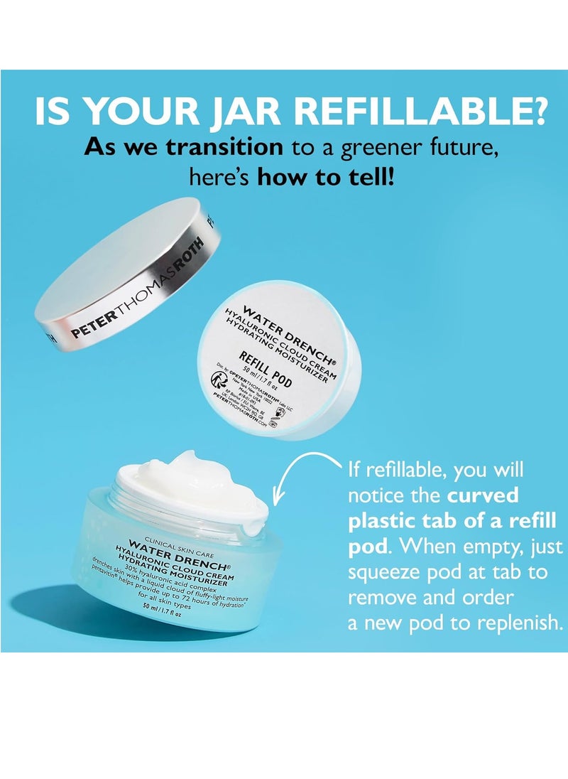PETER THOMAS ROTH Peter Thomas Roth | Water Drench Hyaluronic Cloud Cream Hydrating Moisturizer Refill Pod, Hydrating Moisturizer for Face, Up to 72 Hours of Hydration for Youthful-Looking Skin, Fragrance Free  - Image 3