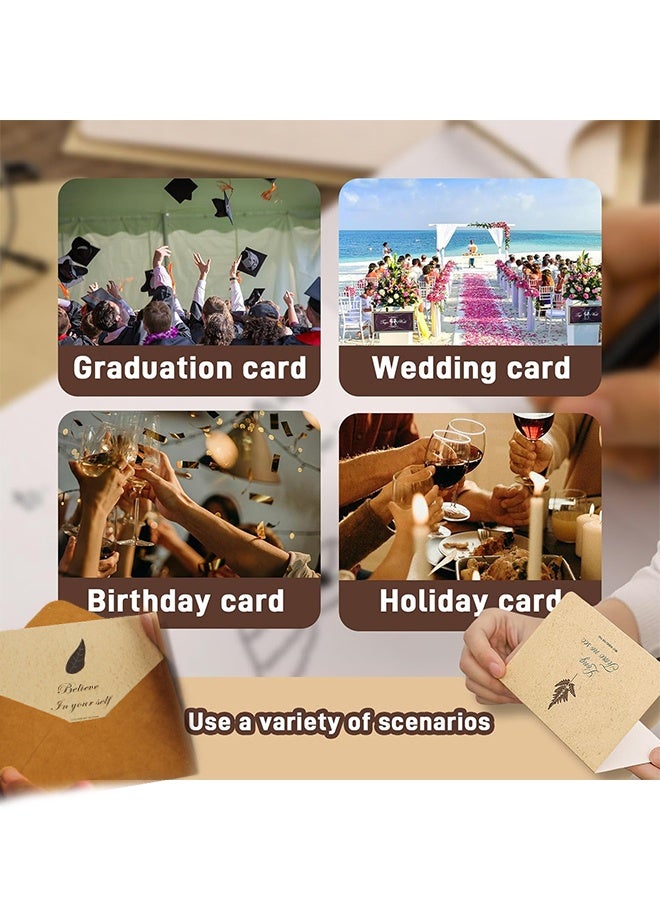 6 Packs Blank Greeting Cards and Envelopes with Sealing Sticker, 3.3x4.5in Folded Vintage Assorted Note Cards Cardstock for All Occasion Anniversary Invitation Wedding Birthday - Image 5