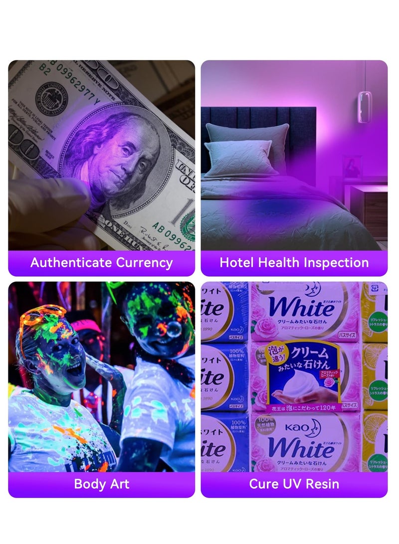 UV Flashlight Black Light, 365nm Portable Handheld Ultraviolet Flashlight, UV Black light Flashlight Cat Ringworm, Doctor Pet Urine Detector for Analyzing Skin Dog Cat Care Bed Bug Inspection - Image 5