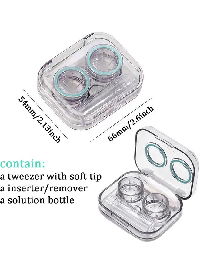 GIFT 4 Pack Flip Top Clear Contact Lens Case Travel Kit, Cute Contact Case Holder with Tweezers Remover Tool, Contact Lens Soak Storage Kit for Travel & Home  - Image 5