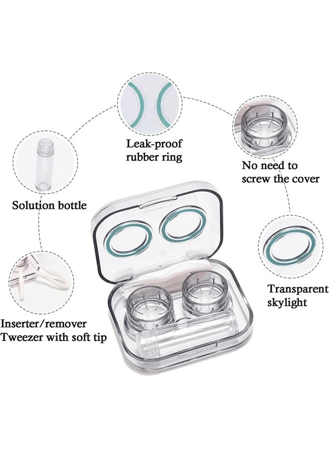 GIFT 4 Pack Flip Top Clear Contact Lens Case Travel Kit, Cute Contact Case Holder with Tweezers Remover Tool, Contact Lens Soak Storage Kit for Travel & Home  - Image 2