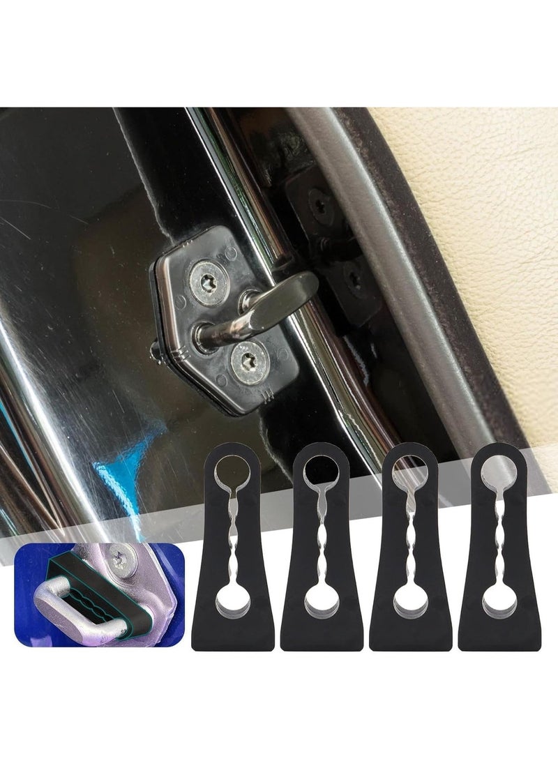 My souq 4pcs Car Door Lock Damper Buffers - Shock Absorber & Anti-Noise Rubber Seals for Universal Car Door Latches - Black - Image 4