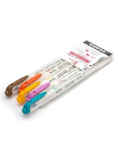 ZEBRA Mildliner Brush Pen and Marker Warm Set Pack of 5  - Image 3