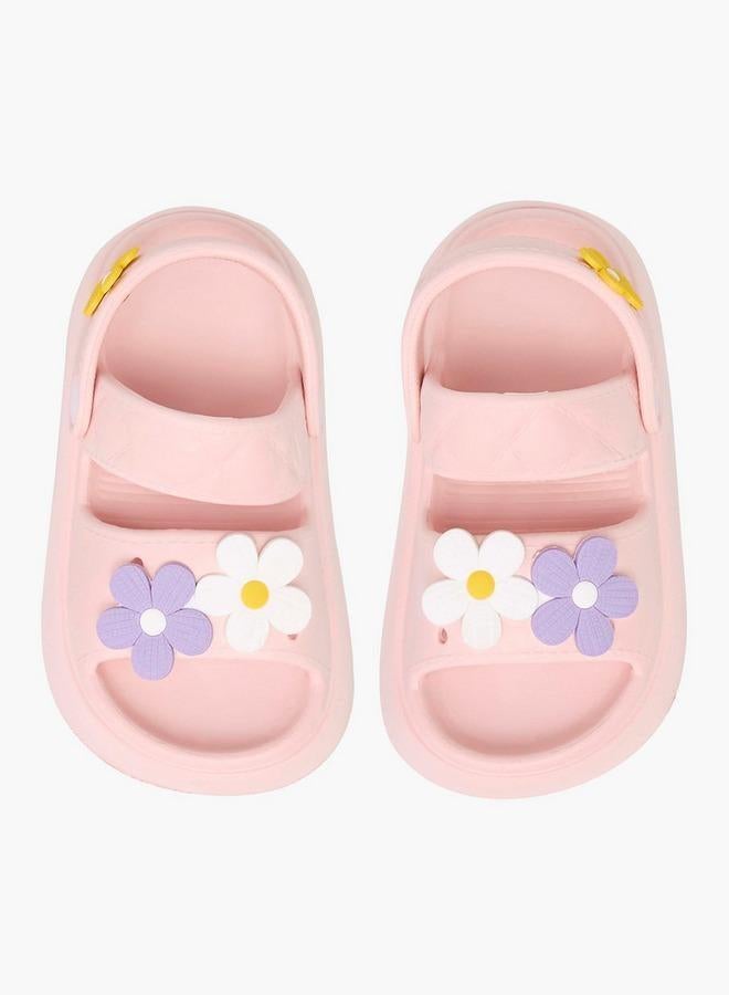 أكوا صنادل مزينة بالزهور مع حزام خلفي - Image 3