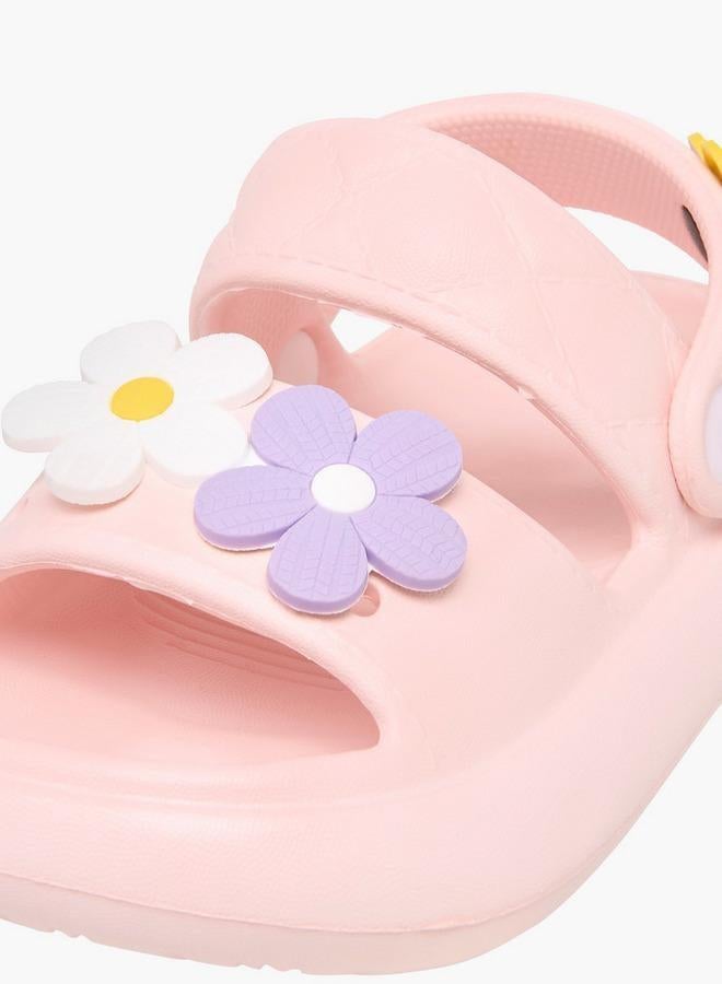 أكوا صنادل مزينة بالزهور مع حزام خلفي - Image 5