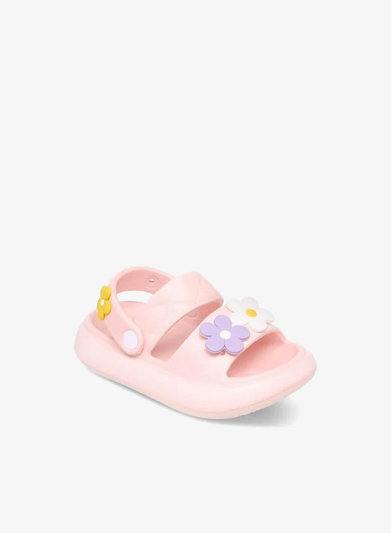 أكوا صنادل مزينة بالزهور مع حزام خلفي