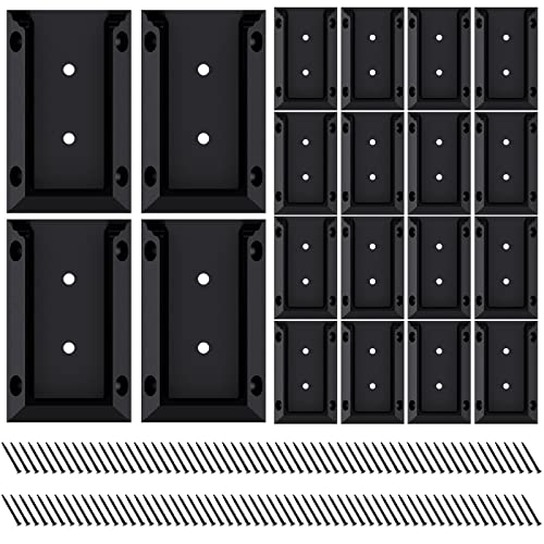 Goovilla Deck Railing Bracket Connectors, 2x4 Brackets for Railing Wood Lumber Post, 20 PCS Sturdy Nylon Deck Rail Bracket with 120 PCS Coating Screws for Wooden Stair Fence Railings Handrail, Black - Image 1