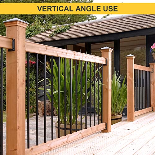 Goovilla Deck Railing Bracket Connectors, 2x4 Brackets for Railing Wood Lumber Post, 20 PCS Sturdy Nylon Deck Rail Bracket with 120 PCS Coating Screws for Wooden Stair Fence Railings Handrail, Black - Image 5