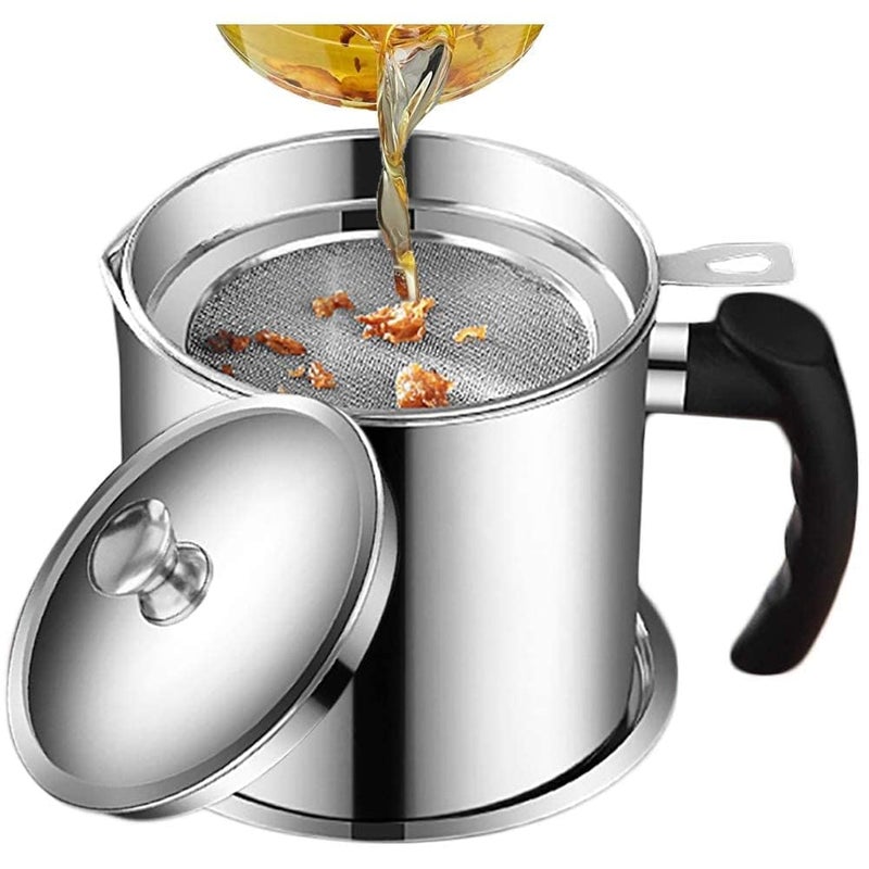 Cheet enterprise Oil Filter Pot Stainless Steel for Filter Oil Storage Jar Strainer Oil Filter Reuse Oil Storage Best Oil Shaver Can Container 15L - Image 1