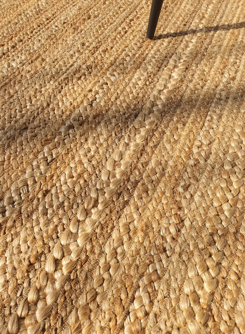 رمشة سجادة مضفرة من الجوت سجادة مستطيلة ذات لون طبيعي للمنزل خارج الباب BR-021 - Image 2
