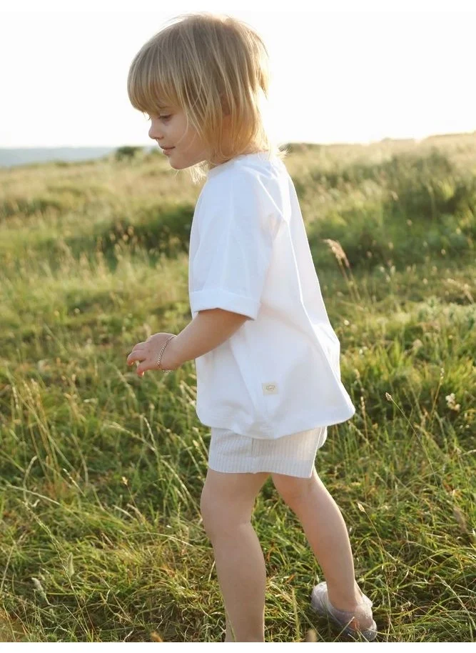 Ohlala Koala White Oversize T-Shirt and Shorts Set