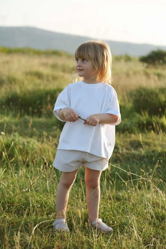 Ohlala Koala White Oversize T-Shirt and Shorts Set