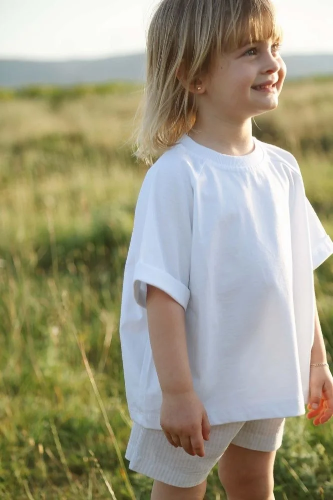 Ohlala Koala White Oversize T-Shirt and Shorts Set