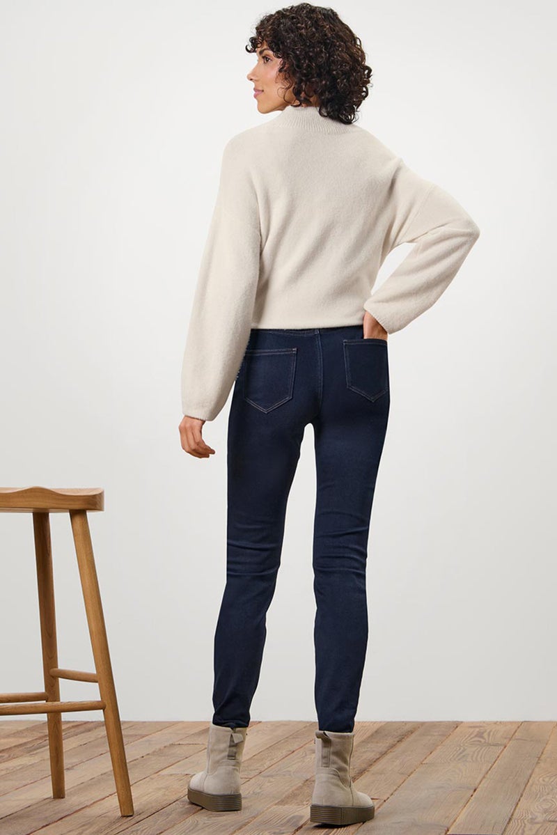 Tchibo Women Regular Fit Plain Stretchable Denim, Navy - Image 2