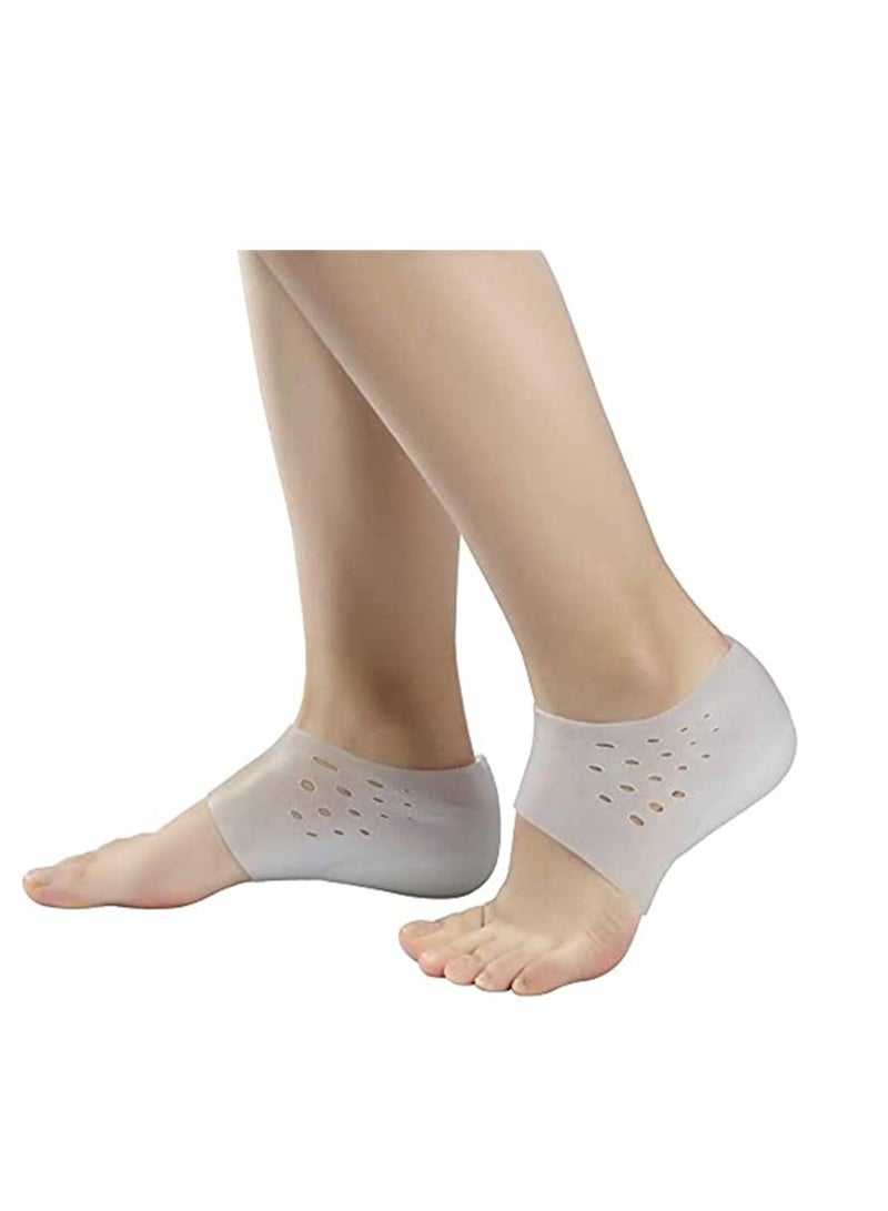 Loquat 2 Pcs Invisible Height Increase Insole Height Increase Socks Wearable Heel Cushion Inserts Shoe Soft Silicone Heel Lift Insole Leg Lengthen for Men and Women 5.5 cm  - Image 1