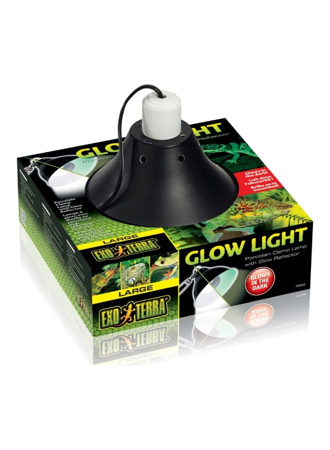 Exo Terra Glow Light Large (25 cm), Porcelain Clamp Lamp, 200W Heat-Resistant Terrarium Light, for Reptile Heating, Nocturnal Viewing, Habitat - Image 1