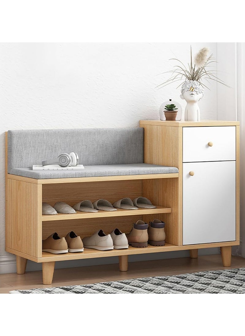 CityRiya-Long Shoe Bench, Shoe Rack Organizer for Closet, 90*32*37 cm Shoe Shelf for Storage, Shoe Cabinet, Entryway Shoe Bench, Shoe Storage Rack, Home Shoe Organizer for Entryway Hallway Bedroom Living Room  - Image 1