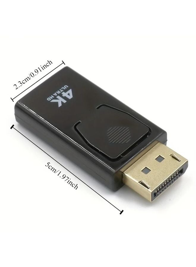 Black DisplayPort to DVI Adapter 4K HDTV USB Powered for Projectors Computers TVs - Image 1