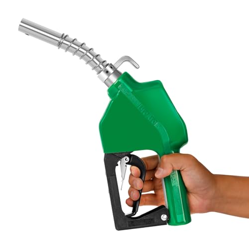 BreAro 3/4" NPT Automatic Fuel Nozzle with Hook, Gas Pump Handle Fuel Nozzle with 3-speed Padlock (9-16 GPM) for Gasoline, Diesel, Biodiesel up to B20, E15 & Kerosene - Image 1