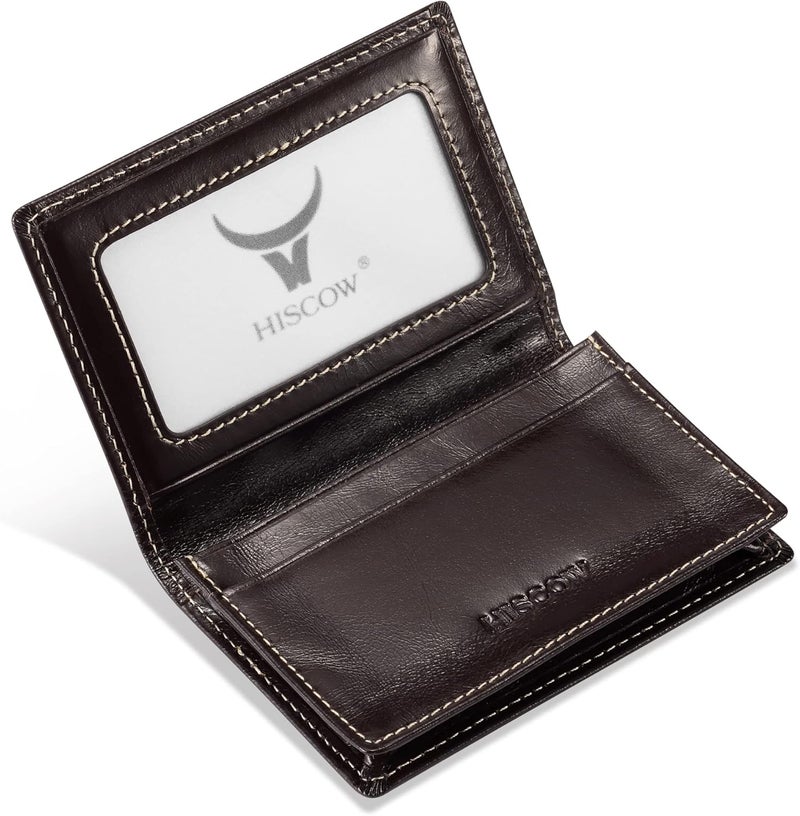 HISCOW Leather Business Card Case Holder for Men & Women, Italian Calfskin - Image 1