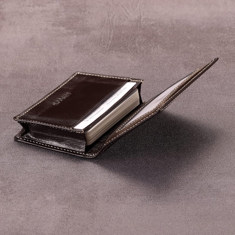HISCOW Leather Business Card Case Holder for Men & Women, Italian Calfskin - Image 4