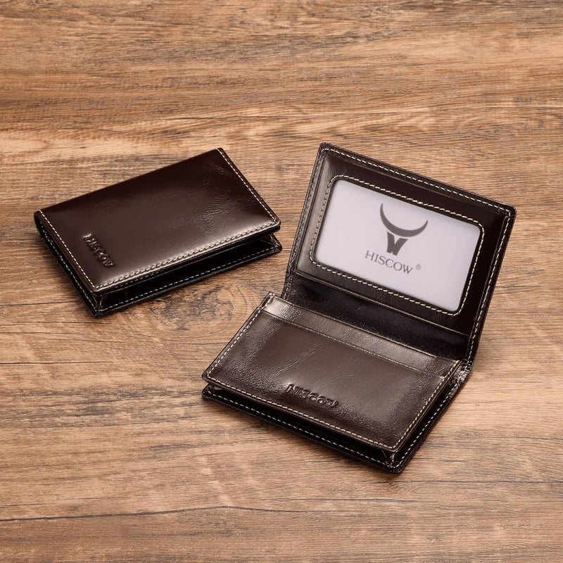 HISCOW Leather Business Card Case Holder for Men & Women, Italian Calfskin - Image 2