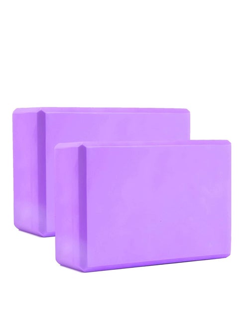 Set of 2 Yoga Blocks EVA Foam High Density Non Slip Yoga Bricks For Meditation Balance Exercise