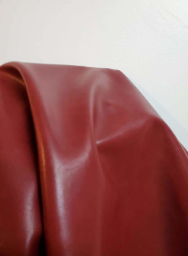 NAT LEATHERS جلود NAT | جلد صناعي ناعم باللون الأحمر الداكن (معتمد من بيتا) | 1 ياردة (36 بوصة × 54 بوصة) مقطوع بالياردة | جلد صناعي ناعم نابا بسماكة 0.9 مم | 36"x54" - Image 1