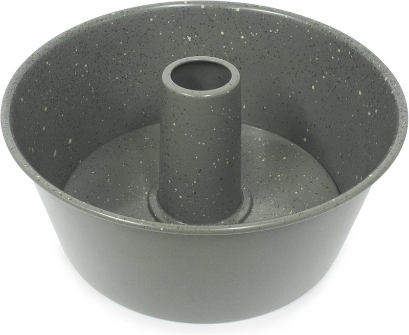 casaWare Angel Food Cake Pan 9.5-inch (15-Cup) Ceramic Coated NonStick (Silver - Granite) - Image 2