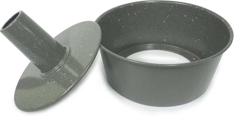 casaWare Angel Food Cake Pan 9.5-inch (15-Cup) Ceramic Coated NonStick (Silver - Granite) - Image 4
