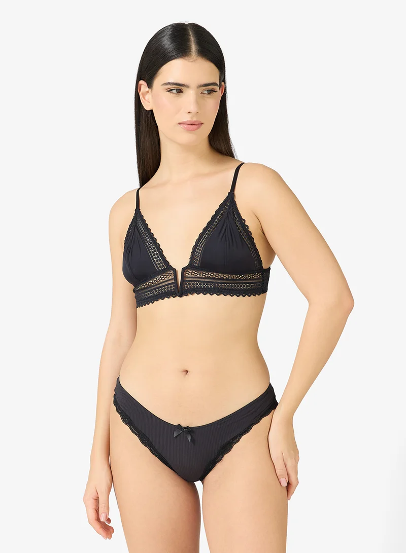 hunkemoller Lace Detail High Waist Cheekini