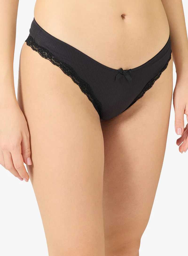 hunkemoller Lace Detail High Waist Cheekini